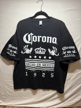 Vintage Corona Extra XXL Black Graphic T-Shirt Hecho En Mexico 1925